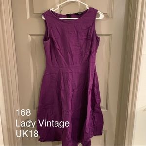 Lady Vintage London - purple cotton dress